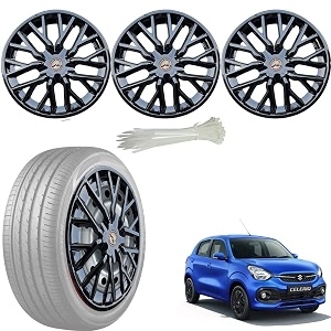 wolkomhome car accessories wheel cap hub cap 14 inch wheel cover delta full black set of 4 wheel cap for celerio 2021