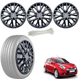 wolkomhome car accessories wheel cap hub cap 14 inch wheel cover delta full black set of 4 wheel cap for pulse