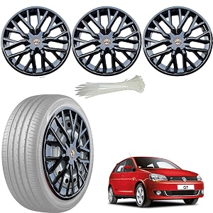 wolkomhome car accessories wheel cap hub cap 15 inch wheel cover delta full black set of 4 wheel cap for polo vivo gt