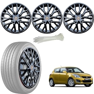 wolkomhome car accessories wheel cap hub cap 14 inch wheel cover delta full black set of 4 wheel cap for swift