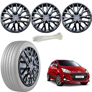 wolkomhome car accessories wheel cap hub cap 14 inch wheel cover delta full black set of 4 wheel cap for i10 grand 2017