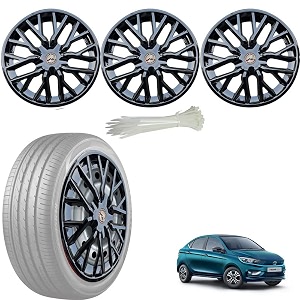 wolkomhome car accessories wheel cap hub cap 14 inch wheel cover delta full black set of 4 wheel cap for tigor ev 2022