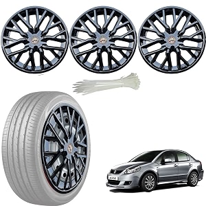 wolkomhome car accessories wheel cap hub cap 15 inch wheel cover delta full black set of 4 wheel cap for sx4 new