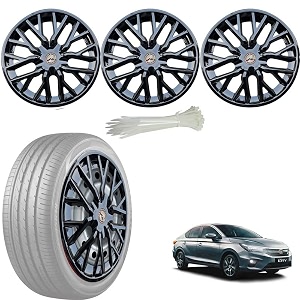 wolkomhome car accessories wheel cap hub cap 15 inch wheel cover delta full black set of 4 wheel cap for new city 2020