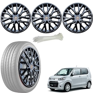 wolkomhome car accessories wheel cap hub cap 13 inch wheel cover delta full black set of 4 wheel cap for wagon r stingray