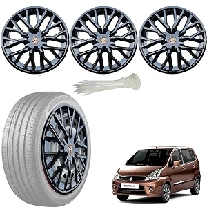 wolkomhome car accessories wheel cap hub cap 13 inch wheel cover delta full black set of 4 wheel cap for zen estilo type 2