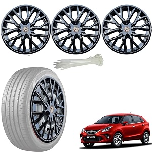 wolkomhome car accessories wheel cap hub cap 15 inch wheel cover delta full black set of 4 wheel cap for glanza