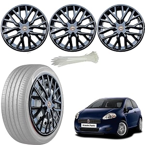 wolkomhome car accessories wheel cap hub cap 14 inch wheel cover delta full black set of 4 wheel cap for fiat grand punto