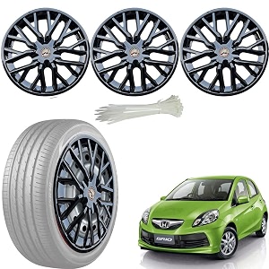 wolkomhome car accessories wheel cap hub cap 14 inch wheel cover delta full black set of 4 wheel cap for brio