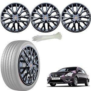 wolkomhome car accessories wheel cap hub cap 15 inch wheel cover delta full black set of 4 wheel cap for sunny new
