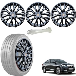 wolkomhome car accessories wheel cap hub cap 14 inch wheel cover delta full black set of 4 wheel cap for amaze 2022
