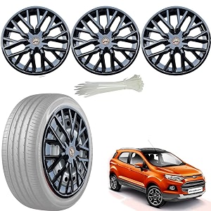 wolkomhome car accessories wheel cap hub cap 15 inch wheel cover delta full black set of 4 wheel cap for ecosport new