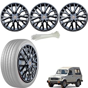 wolkomhome car accessories wheel cap hub cap 15 inch wheel cover delta full black set of 4 wheel cap for gypsy