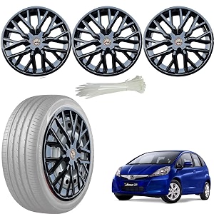 wolkomhome car accessories wheel cap hub cap 14 inch wheel cover delta full black set of 4 wheel cap for jazz old type 1