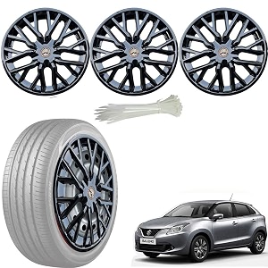 wolkomhome car accessories wheel cap hub cap 15 inch wheel cover delta full black set of 4 wheel cap for baleno 2015
