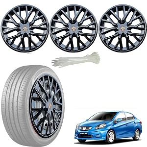 wolkomhome car accessories wheel cap hub cap 14 inch wheel cover delta full black set of 4 wheel cap for amaze type 1