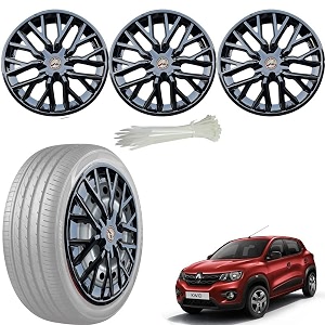 wolkomhome car accessories wheel cap hub cap 13 inch wheel cover delta full black set of 4 wheel cap for kwid