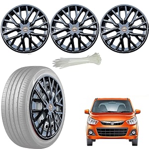 wolkomhome car accessories wheel cap hub cap 13 inch wheel cover delta full black set of 4 wheel cap for alto k10 new