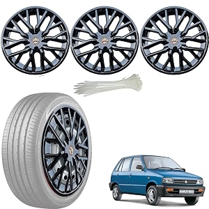 wolkomhome car accessories wheel cap hub cap 12 inch wheel cover delta full black set of 4 wheel cap for maruti 800