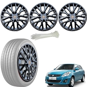 wolkomhome car accessories wheel cap hub cap 14 inch wheel cover delta full black set of 4 wheel cap for swift dzire type 2