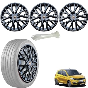 wolkomhome car accessories wheel cap hub cap 14 inch wheel cover delta full black set of 4 wheel cap for tiago 2020