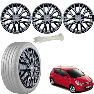 wolkomhome car accessories wheel cap hub cap 14 inch wheel cover delta full black set of 4 wheel cap for i20 old