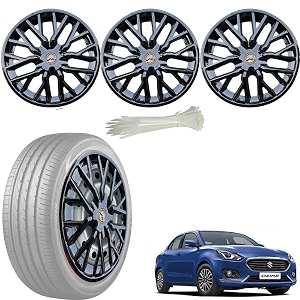 wolkomhome car accessories wheel cap hub cap 14 inch wheel cover delta full black set of 4 wheel cap for swift dzire 2017