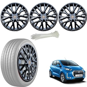 wolkomhome car accessories wheel cap hub cap 13 inch wheel cover delta full black set of 4 wheel cap for datsun redi go 2020