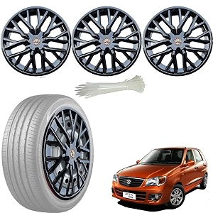wolkomhome car accessories wheel cap hub cap 13 inch wheel cover delta full black set of 4 wheel cap for alto k10 old