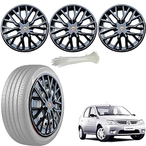 wolkomhome car accessories wheel cap hub cap 14 inch wheel cover delta full black set of 4 wheel cap for logan