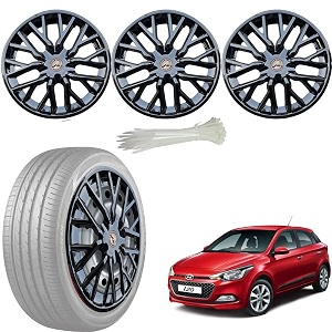 wolkomhome car accessories wheel cap hub cap 14 inch wheel cover delta full black set of 4 wheel cap for i20 elite