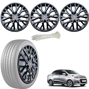 wolkomhome car accessories wheel cap hub cap 14 inch wheel cover delta full black set of 4 wheel cap for xcent 2016