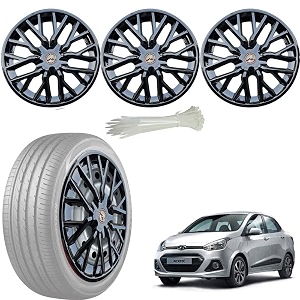 wolkomhome car accessories wheel cap hub cap 14 inch wheel cover delta full black set of 4 wheel cap for xcent