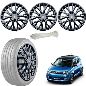 wolkomhome car accessories wheel cap hub cap 15 inch wheel cover delta full black set of 4 wheel cap for ignis sigma