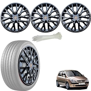 wolkomhome car accessories wheel cap hub cap 13 inch wheel cover delta full black set of 4 wheel cap for getzprime