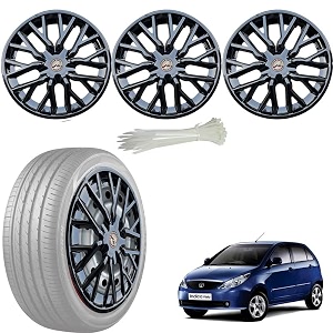 wolkomhome car accessories wheel cap hub cap 14 inch wheel cover delta full black set of 4 wheel cap for inidica vista