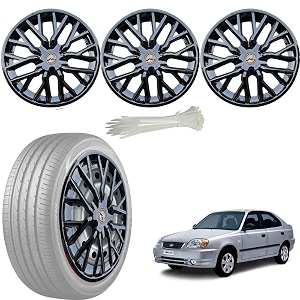 wolkomhome car accessories wheel cap hub cap 14 inch wheel cover delta full black set of 4 wheel cap for accent