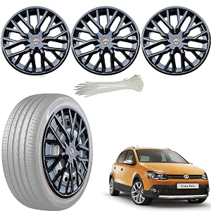 wolkomhome car accessories wheel cap hub cap 15 inch wheel cover delta full black set of 4 wheel cap for polo cross