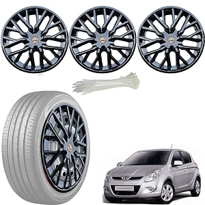 wolkomhome car accessories wheel cap hub cap 14 inch wheel cover delta full black set of 4 wheel cap for i20 type 1