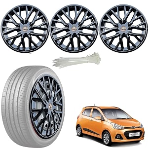 wolkomhome car accessories wheel cap hub cap 14 inch wheel cover delta full black set of 4 wheel cap for i10 grand