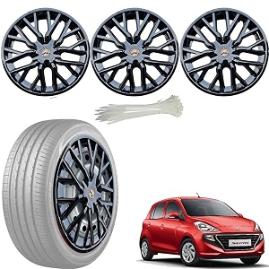 wolkomhome car accessories wheel cap hub cap 14 inch wheel cover delta full black set of 4 wheel cap for santro 2018