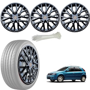 wolkomhome car accessories wheel cap hub cap 14 inch wheel cover delta full black set of 4 wheel cap for verito vibe