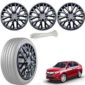 wolkomhome car accessories wheel cap hub cap 14 inch wheel cover delta full black set of 4 wheel cap for amaze 2018