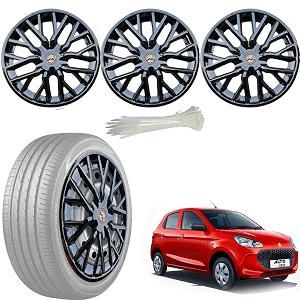 wolkomhome car accessories wheel cap hub cap 13 inch wheel cover delta full black set of 4 wheel cap for alto k10 2022