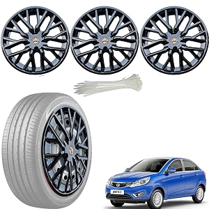 wolkomhome car accessories wheel cap hub cap 15 inch wheel cover delta full black set of 4 wheel cap for zest