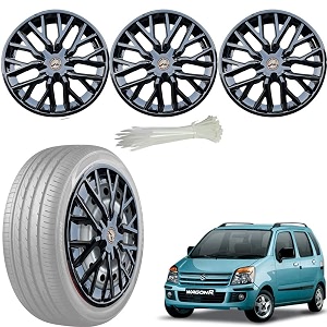 wolkomhome car accessories wheel cap hub cap 13 inch wheel cover delta full black set of 4 wheel cap for wagon r 2006 2009