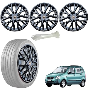 wolkomhome car accessories wheel cap hub cap 13 inch wheel cover delta full black set of 4 wheel cap for wagon r 2003