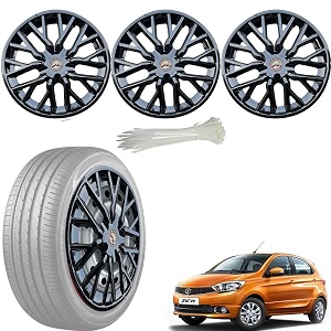 wolkomhome car accessories wheel cap hub cap 14 inch wheel cover delta full black set of 4 wheel cap for zica