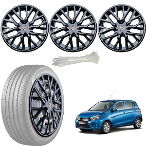 wolkomhome car accessories wheel cap hub cap 14 inch wheel cover delta full black set of 4 wheel cap for celerio 2019