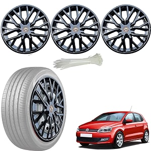 wolkomhome car accessories wheel cap hub cap 15 inch wheel cover delta full black set of 4 wheel cap for polo